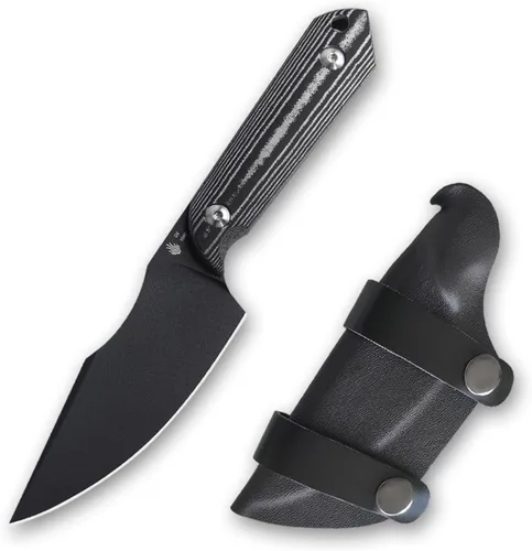 Vista 11 de Cuchillo de hoja fija Kizer Mini Arpón con funda, cuchillo de caza de 3V con mango G10, cuchillos pequeños de hoja fija para acampar y supervivencia