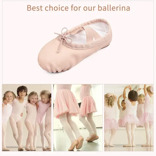 Vista 6 de Stelle Zapatillas de ballet para niñas, de cuero suave, de baile para bebéniños pequeñosniños grandes