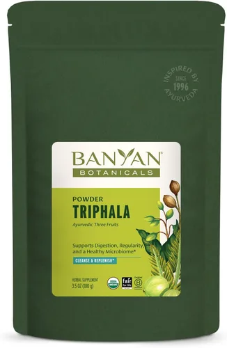 Banyan Botanicals Triphala en polvo, fórmula orgánica y equilibrada y aprobada por el USDA para la desintoxicación y rejuvenecimiento, 1