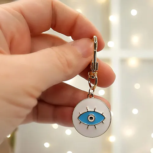 Vista 3 de Evil Eye Keychain for Women Protection Good Luck Charms Key Chain for Car Keys Holder Bag Purse