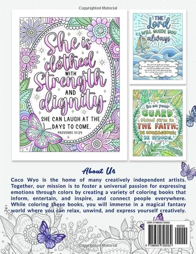 Vista 2 de God Bless You Inspirational Coloring Book with Bible Verses and Scripture for Women, Adults, and Teens