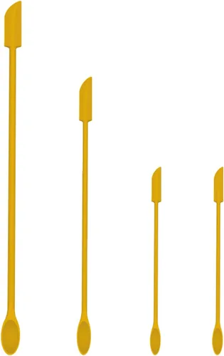 Vista 10 de Juego de espátulas de silicona mini – 4 raspadores de maquillaje pequeños para cosméticos, herramientas pequeñas de belleza reutilizables, raspador