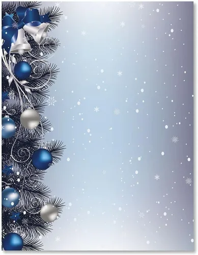 Current - Papelería navideña de campanas plateadas, para cartas de Navidad o notas escritas a mano, 25 hojas, 8½ x 11 pulgadas, compatible con