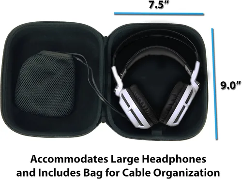 Vista 3 de CASEMATIX Funda de viaje compatible con auriculares Astro A50 Gaming y más, se adapta a auriculares y accesorios con cable o inalámbricos, incluye