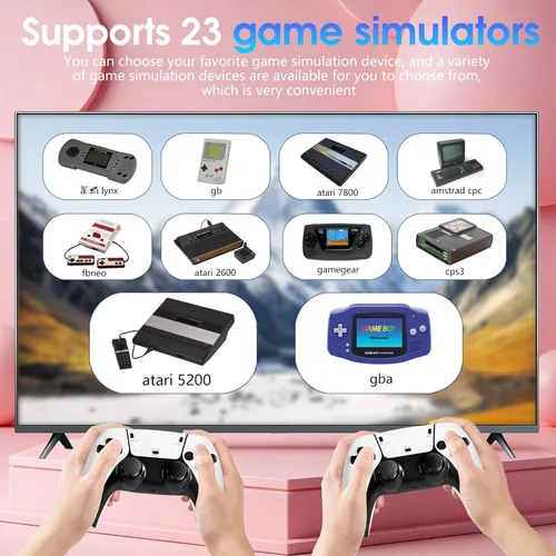 Vista 2 de 2026New Wireless Retro Game Console, 40000+Games and 23 Emulators, Plug and Play 4K HD HDMI TV Game Stick, with Dual 2.4G Wireless Controllers