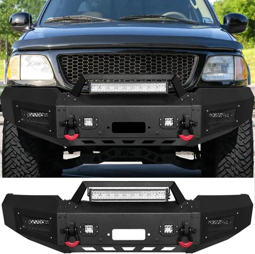 Vista 8 de Vijay Parachoques delantero para Ford F150 1992-1997 con placa de cabrestante y luces