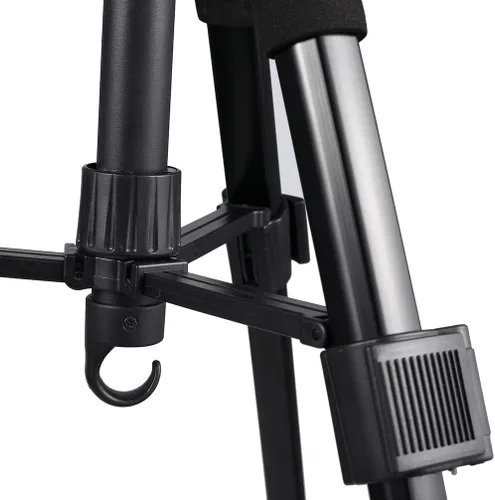 Vista 7 de Soporte para peluca con trípode con base antideslizante, soporte para cabeza de maniquí ajustable con gancho, soporte para cabeza de maniquí