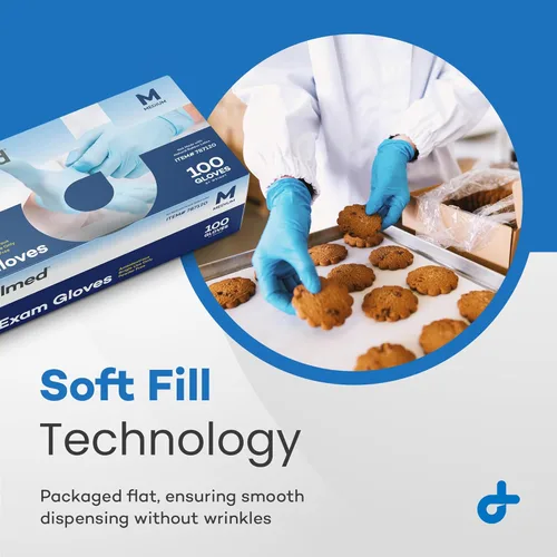 Vista 5 de Dealmed Guantes de examen de nitrilo, sin polvo, sin látex, guantes médicos desechables