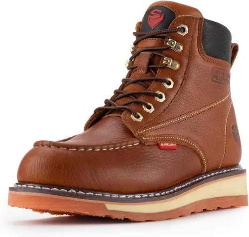 Vista 13 de SUREWAY 6” Mens Heavy Duty Soft/Composite/Steel Toe Work Boots for Men,Comfortable & Durable,GoodyearWelt,Full Grain Leather,Oil/Slip