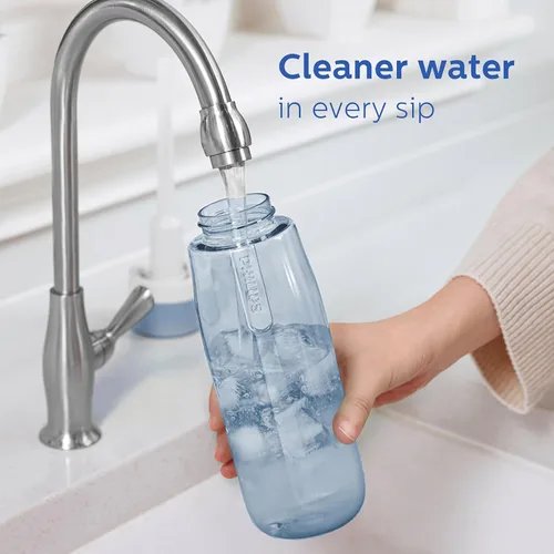 Vista 6 de PHILIPS Botella de agua filtrada, botellas de agua de plástico Tritan sin BPA, reemplaza la botella de agua de plástico 450 con filtro de agua