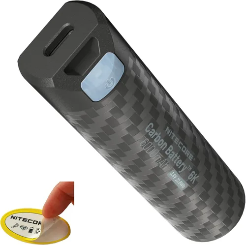 Nitecore Batería Carbono 6K USB-C Recargable Ligera 6000mAh Impermeable Banco de Energía Adhesivo