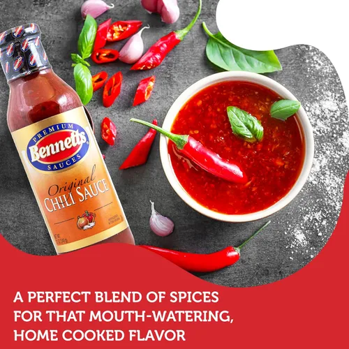 Vista 8 de Bennett's Salsa de chile original, botella de 12 onzas, paquete de 3, sabor casero clásico, básico de despensa kosher, salsa dulce y picante