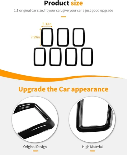 Vista 4 de Hoolcar Insertos de malla para parrilla delantera compatibles con Jeep Grand Cherokee 2017-2020, insertos de rejilla de clip, accesorios exteriores