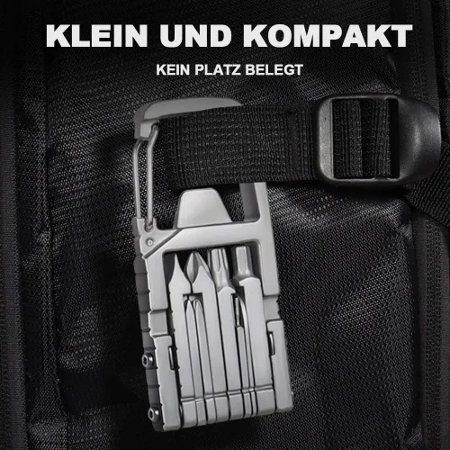 Vista 4 de Mini Herramienta Multiusos Self - Herramienta mini portátil de llavero 12 en 1, Mini herramienta Jaw Breaker con alicates de punta, abrebotellas