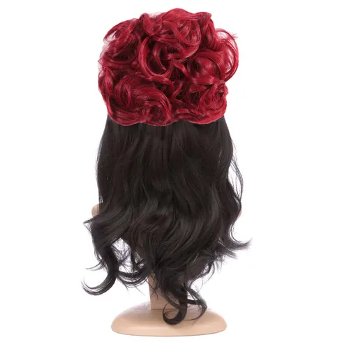 Vista 4 de Extensión de moño de pelo corto y desordenado, fácil de estirar, peinetas de pelo con clip, coletero, bandeja para chignon, pieza de cabello