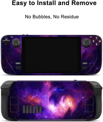 Vista 4 de Juego de calcomanías de piel para cubierta de vapor, cubierta de calcomanías para Steam Deck de mano para juegos, accesorios de cubierta protectora