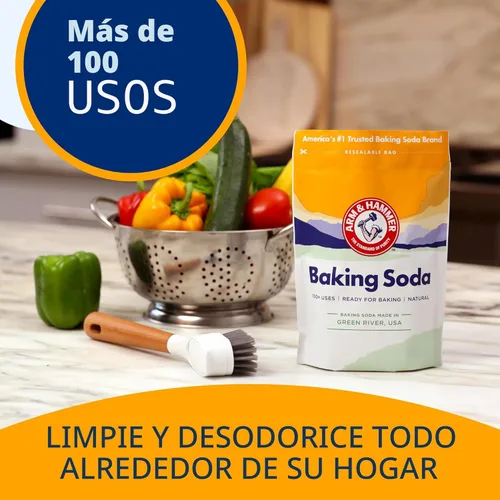 Vista 6 de ARM & Hammer Bicarbonato de sodio fabricado en Estados Unidos, ideal para hornear, puro y natural, bolsa de 2.7 libras