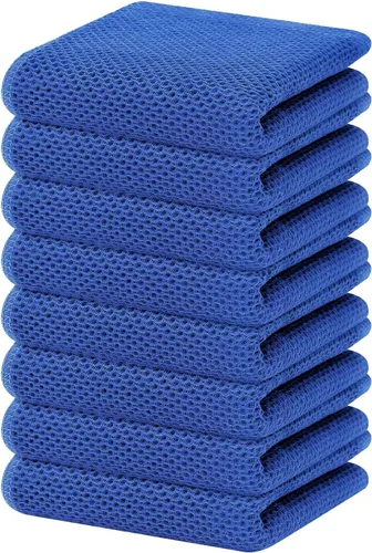 Vista 369 de Homaxy Paños de cocina de 100% algodón con tejido de gofre, ultra suaves, absorbentes, de secado rápido, 12 x 12 pulgadas, paquete de 6, amarillo