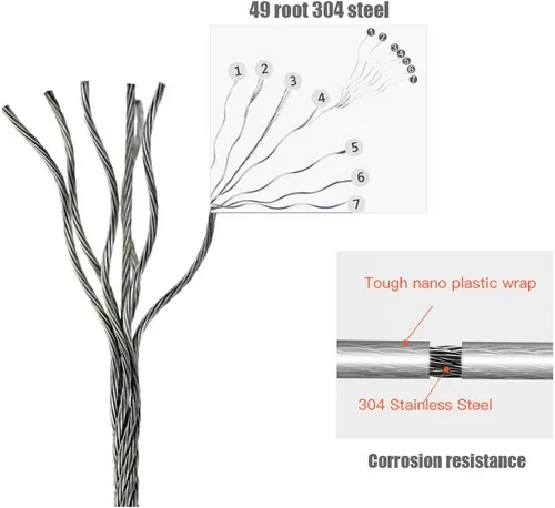 Vista 6 de BESy Funda retráctil ABS + secadora de aluminio con cuerda doble de acero inoxidable ajustable, estilo hotel, resistente, método de montaje