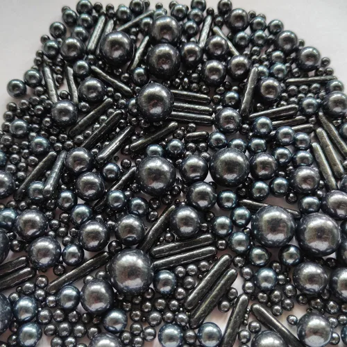 Vista 3 de Gránulos de Azúcar de Perlas Negras Comestibles Caramelos Mezcla de Tamaños para Hornear Decoraciones Comestibles para Pasteles Coberturas