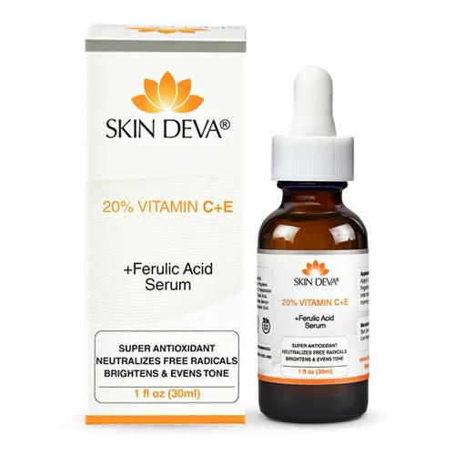 Vista 9 de SKIN DEVA Suero con 20% de vitamina C para la cara con vitamina E Plus ácido ferúlico suero para el cuidado de la piel 1 fl oz 1.0 fl oz rejuvenece