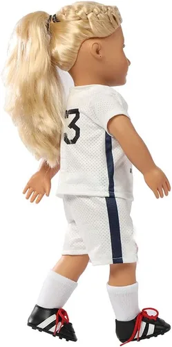 Vista 5 de Ropa de muñeca de 18 pulgadas, uniforme de fútbol para muñecas de 18 pulgadas del equipo de EE. UU., se adapta a muñecas de 18 pulgadas, incluye