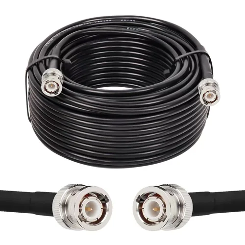 Vista 17 de MOOKEERF Cable BNC - 1 pie 2 piezas RG58 50 ohm macho a macho cables coaxiales de extensión BNC de baja pérdida para antenas, radios RF, módems