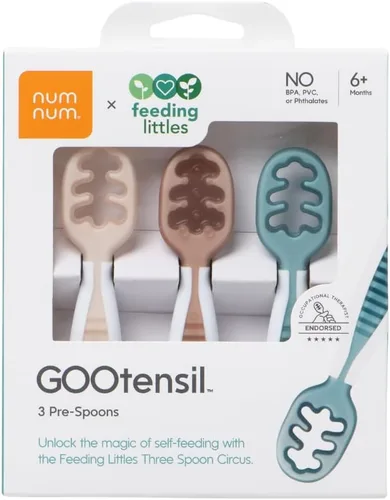 Vista 10 de NumNum Juego de cucharas para bebé, utensilios de alimentación para pequeños x cucharas de silicona Pre-Spoon GOOtensils para destete con luz LED