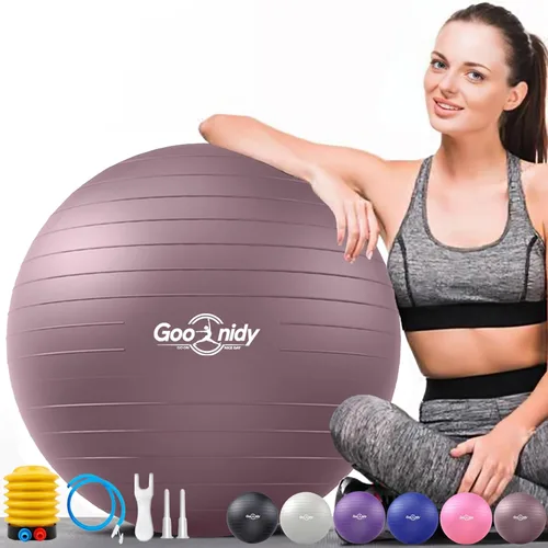 Vista 8 de Soft Exercise ball, Anti-Burst Yoga Ball Chair Supports 2200lbs, Workout Equipment w/ Pump for Pregnancy Medicine Birthing Physical Therapy