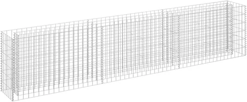 Vista 14 de vidaXL Gabion - Maceta elevada para pared, jardín, césped, patio, jardín, jardín, jardín, jardín, jardín, flores, acero galvanizado, 35.4 x 35.4