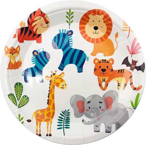 Platos desechables de 7 pulgadas, 50 platos de papel, platos de vajilla, platos de suministros de fiesta para fiesta de cumpleaños, baby shower,