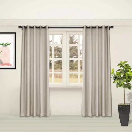 Vista 18 de Frelement Cortinas opacas de lino natural, paneles de cortinas con ojales para sala de estar, cortinas con aislamiento térmico, 52 pulgadas de ancho