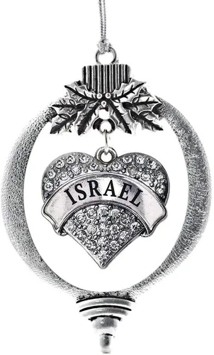 Vista 66 de Inspired Silver Adornos festivos de dije de corazón pave de plata con circonitas cúbicas