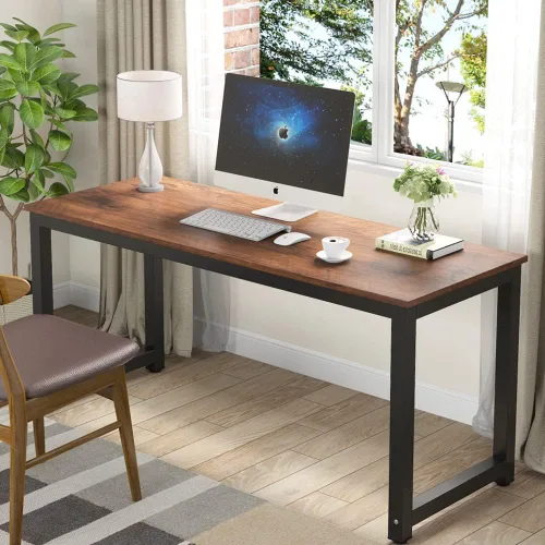 Vista 221 de Tribesigns - Escritorio moderno para computadora, 70.8 x 35.4 pulgadas, escritorio ejecutivo grande de oficina, mesa de estudio, estación de trabajo