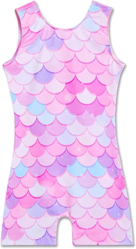 rainbowsnow Leotardos de gimnasia para niñas y niños pequeños unitardos de baile con unicornio corto sirena leopardo