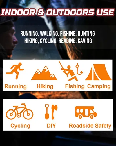 Vista 6 de Lichamp Paquete de 8 linternas de camping para exteriores, súper brillante, para correr, leer, senderismo, caminar, escalar, pescar, cazar, trotar