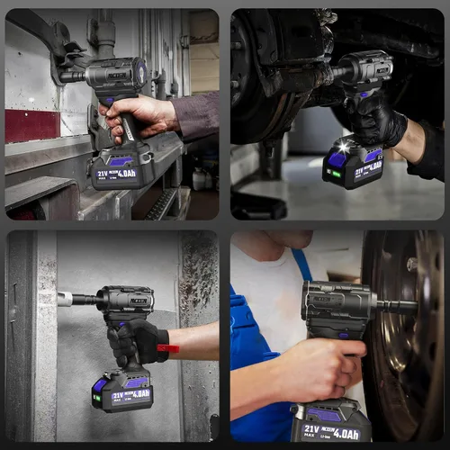 Vista 7 de Llave de Impacto Inalámbrica 850Nm de 1/2 Pulgada Compatible con Batería de 18V de Makita, Alto Torque 628Pies/lbs, Velocidad Variable con Batería