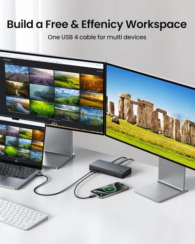 Vista 8 de Silkland Cable USB 4 para Thunderbolt 4 de 1 pie, transferencia de datos de 40 Gbps, carga rápida PD3.1 de 240 W, 8K a 60 Hz, cable de datos USB C