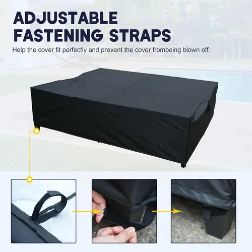 Vista 3 de OVIOS Juego de fundas para muebles de patio Funda seccional para sofá al aire libre Funda para silla otomana impermeable de uso general, 110 x 84 x