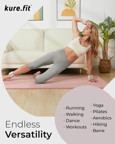 Vista 3 de Peso para Pilates Pesas ajustables para muñeca y tobillo para mujeres Brazaletes con peso 1 libra/ 2 libras cada una (Juego de 2)