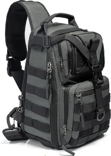 Vista 10 de NICGID Mochila militar táctica Daypack Molle Army Assault Pack Bug Out Bag Viaje Pesca Senderismo Trekking Mochila Verde militar-057