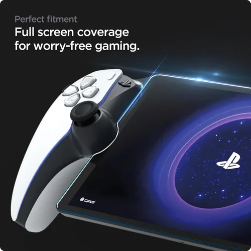 Vista 7 de Spigen Protector de pantalla de vidrio templado GlasTR EZ FIT diseñado para PlayStation Portal Remote Player 1 paquete