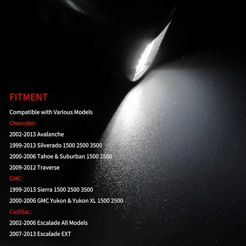 Vista 6 de AlyoNed Conjunto de lámparas LED completas para placa de matrícula compatible con Chevy Silverado GMC Sierra 1500 2500 3500 Suburban Tahoe Yukon XL