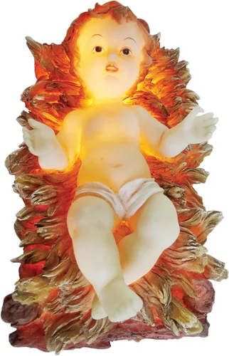 Love's Gift 8 Inch Baby Jesus with Light Statue Religious Decorative Light Nino Jesus Statue with Light
