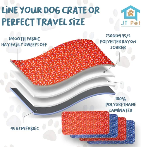 Vista 5 de Forro para jaula de conejillo de indias, paquete de 4 almohadillas lavables para orina para perros, ropa de cama de vellón suave para jaula
