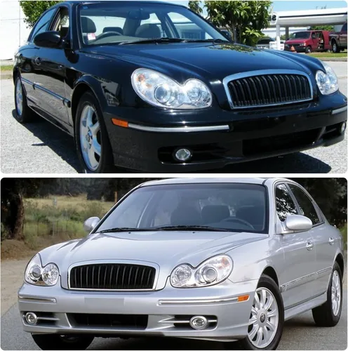 Vista 9 de Compatible con faros Hyundai Sonata 2002 2003 2004 2005 para faros delanteros Sonata 02 03 04 05 con carcasa cromada, par de repuesto de lentes