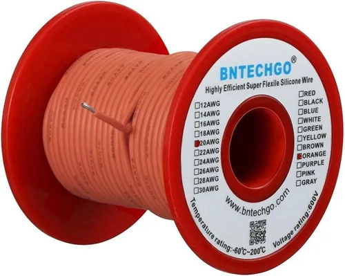 Vista 26 de BNTECHGO - Kit de cables de silicona de 7 colores calibre 20, cada uno de 25 pies de largo, cables de cobre estañado trenzados y flexibles