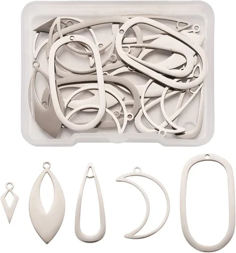 Vista 15 de Colgantes de bisel de espalda abierta con corazón de aleación, aleación, No es una piedra preciosa