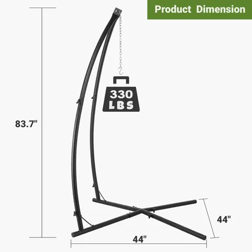 Vista 2 de AthLike - Soporte para columpio de hamaca, soporte en C para silla colgante, para exteriores, de acero sólido y resistente, solo la construcción