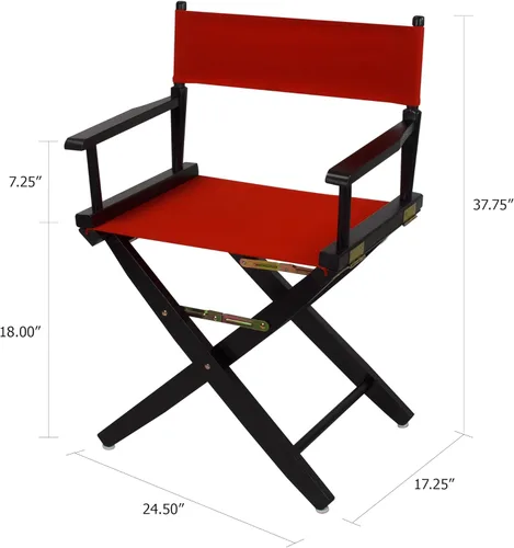 Vista 100 de American Trails Silla de director extra ancha de 18.0 in, marco negro con lona negra premium